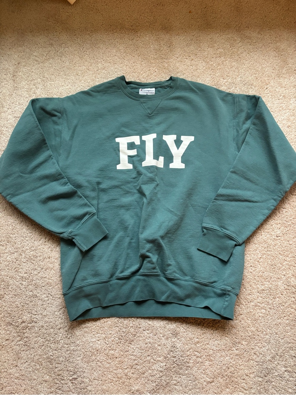 Champion Green 'FLY' Crewneck Sweatshirt